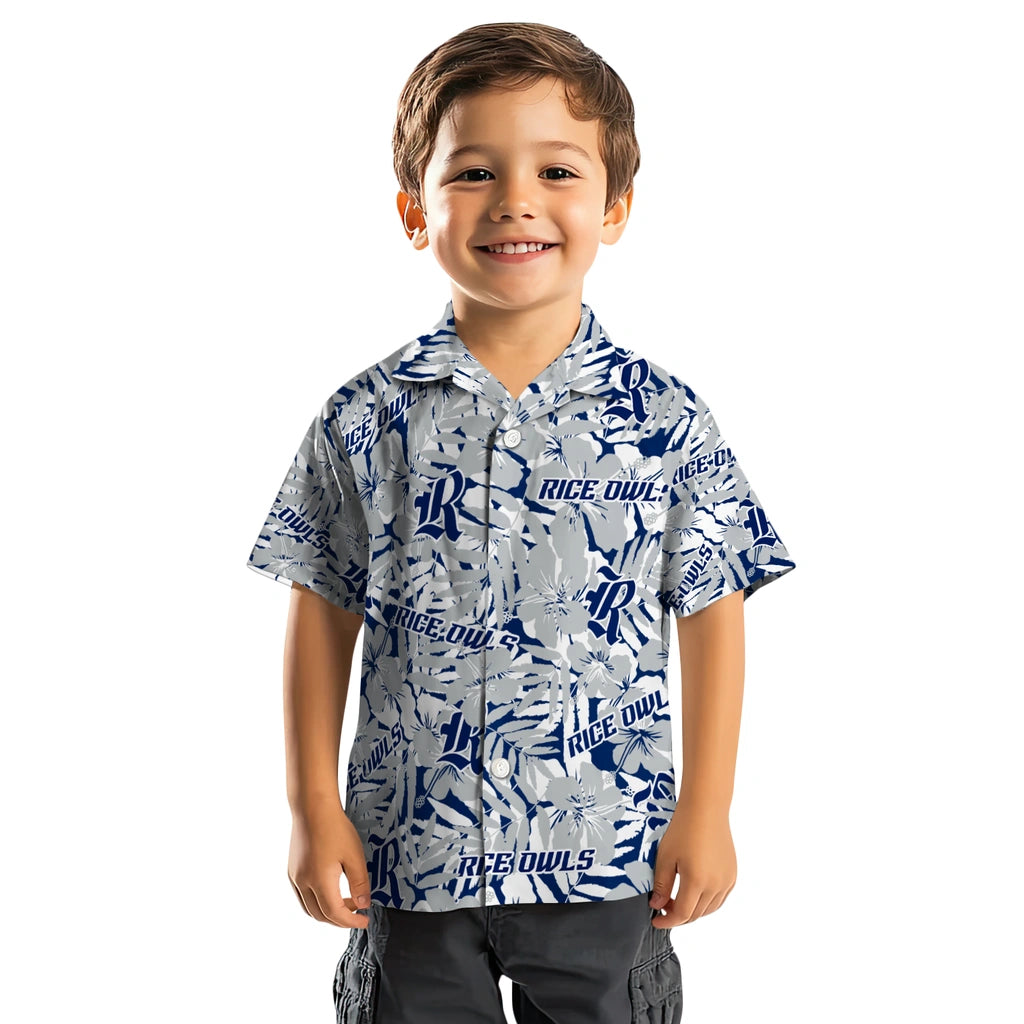 Rice Owls Hawaiian Shirt - Hibiscus Overlay | Hula Hawaiian Shirts