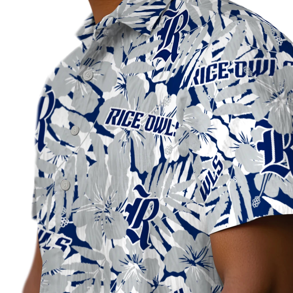 Rice Owls Hawaiian Shirt - Hibiscus Overlay | Hula Hawaiian Shirts