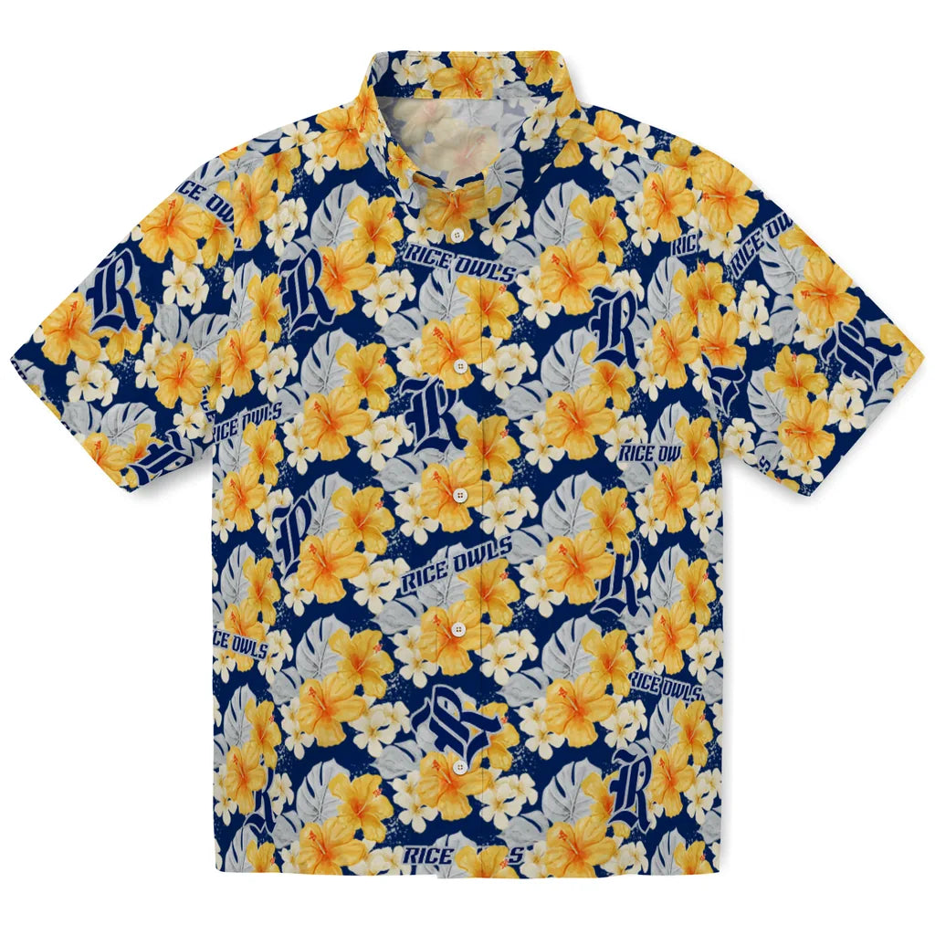 Rice Owls Hawaiian Shirt - Hibiscus Tropics | Hula Hawaiian Shirts