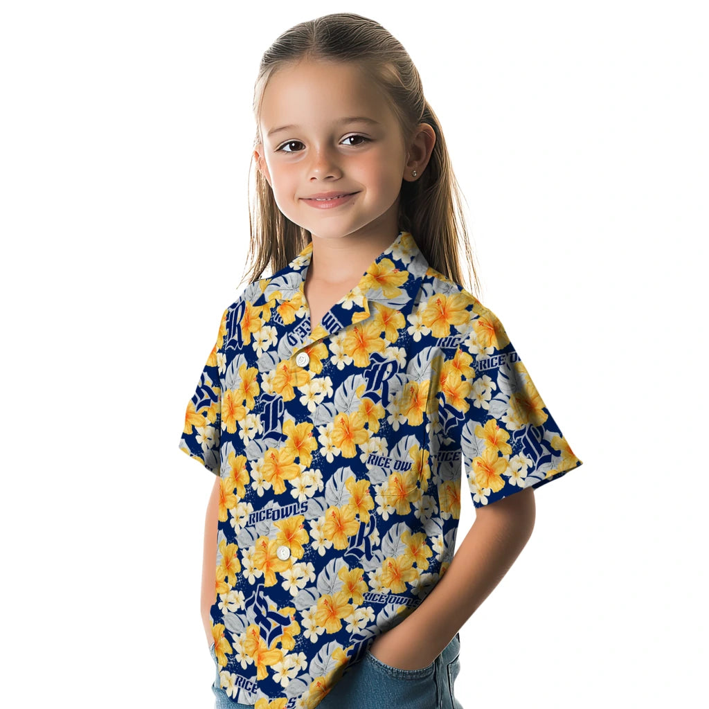 Rice Owls Hawaiian Shirt - Hibiscus Tropics | Hula Hawaiian Shirts