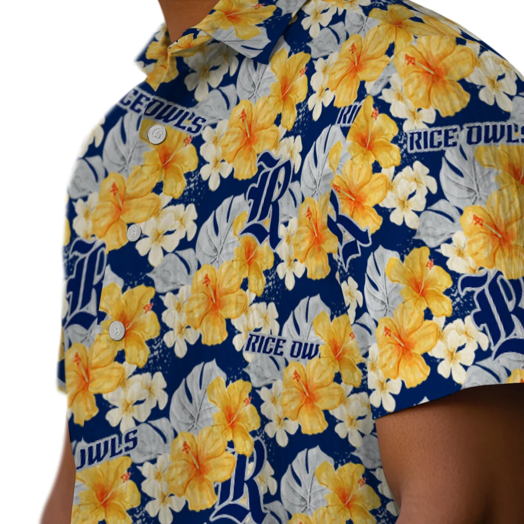 Rice Owls Hawaiian Shirt - Hibiscus Tropics | Hula Hawaiian Shirts