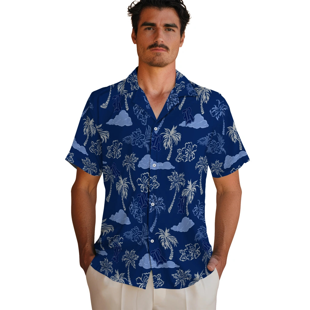Rice Owls Hawaiian Shirt - Palm And Clouds | Hula Hawaiian Shirts