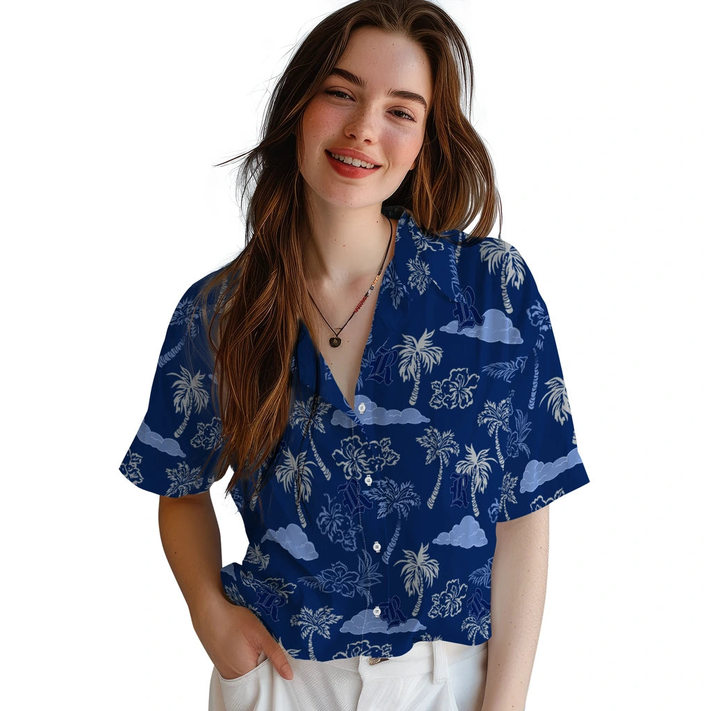 Rice Owls Hawaiian Shirt - Palm And Clouds | Hula Hawaiian Shirts