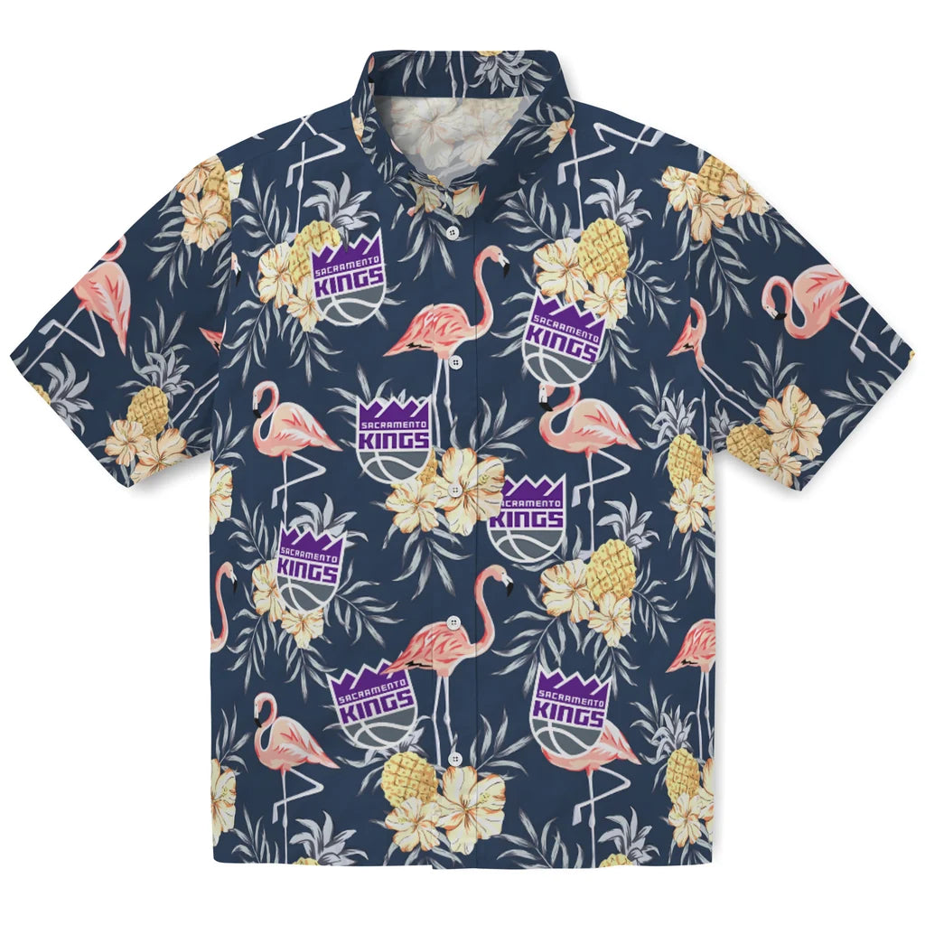 Sacramento Kings Hawaiian Shirt - Flamingo Hibiscus | Hula Hawaiian Shirts