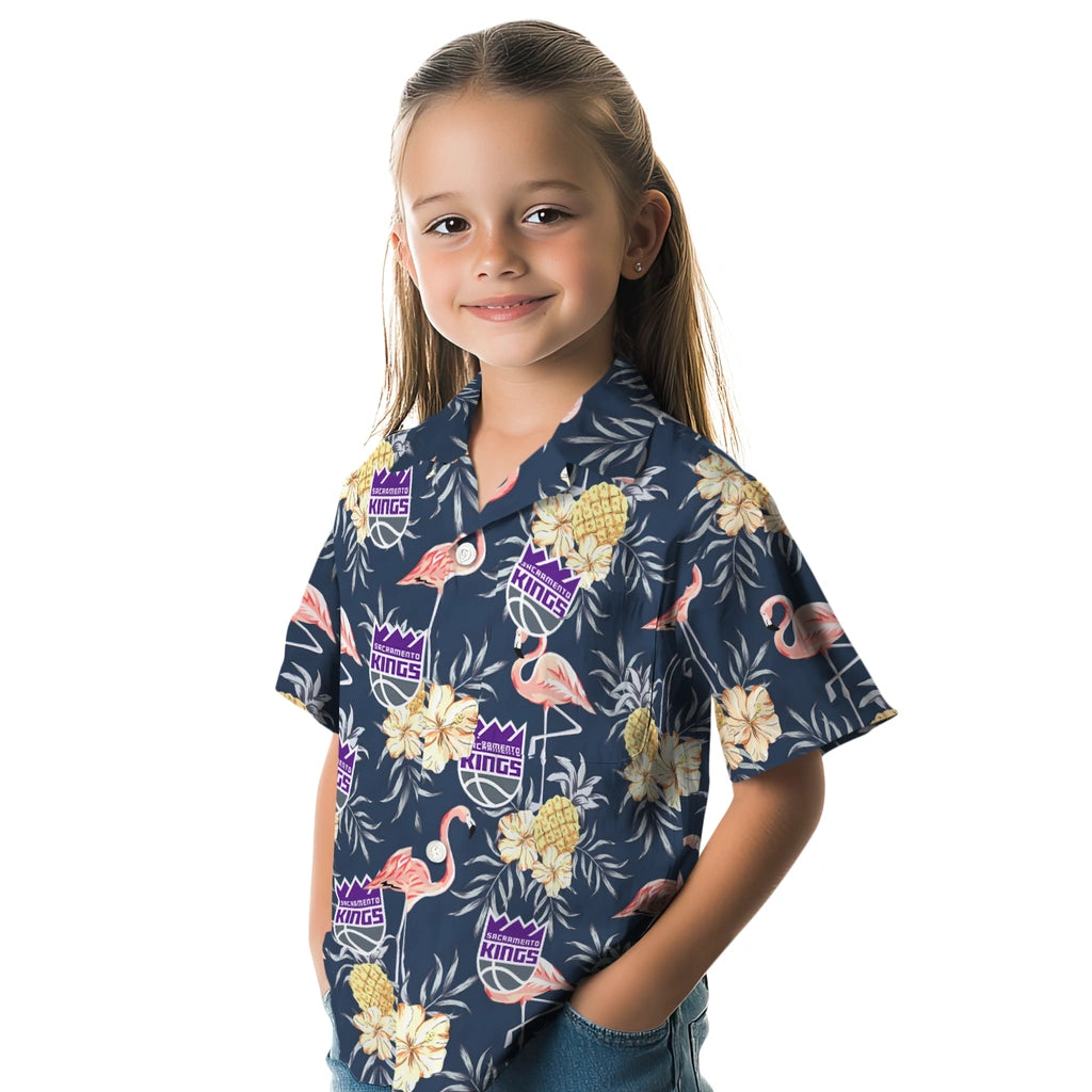 Sacramento Kings Hawaiian Shirt - Flamingo Hibiscus | Hula Hawaiian Shirts