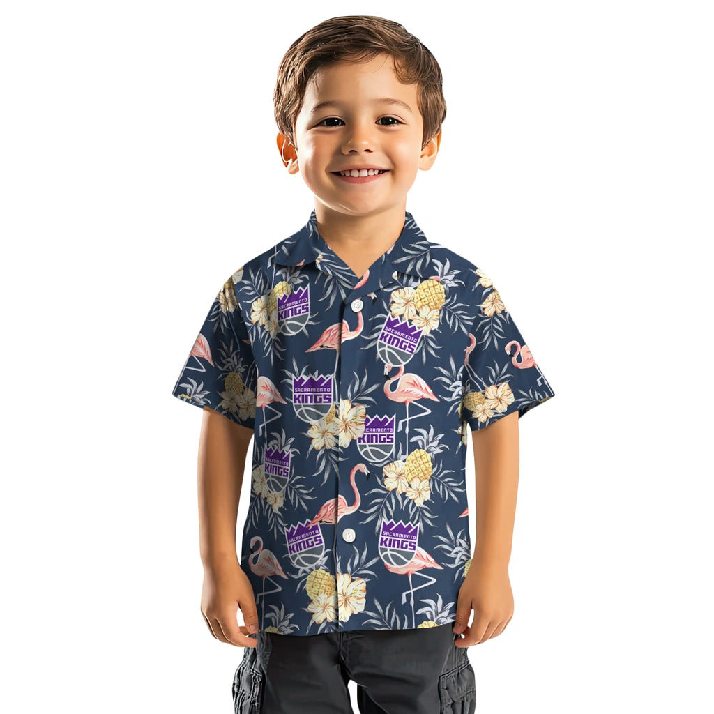 Sacramento Kings Hawaiian Shirt - Flamingo Hibiscus | Hula Hawaiian Shirts