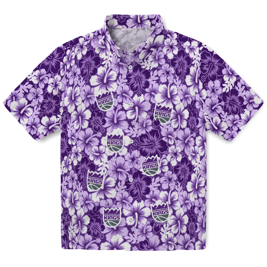 Sacramento Kings Hawaiian Shirt - Hibiscus Blooms | Hula Hawaiian Shirts