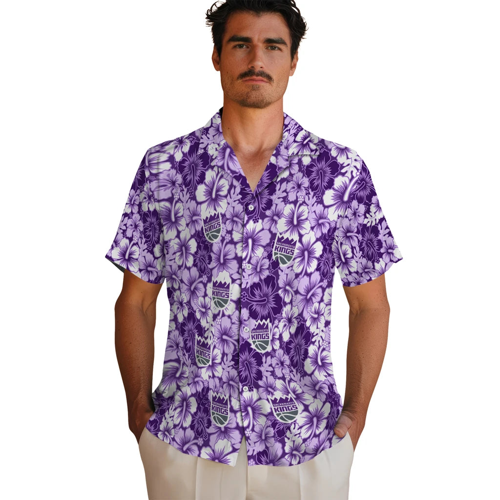 Sacramento Kings Hawaiian Shirt - Hibiscus Blooms | Hula Hawaiian Shirts