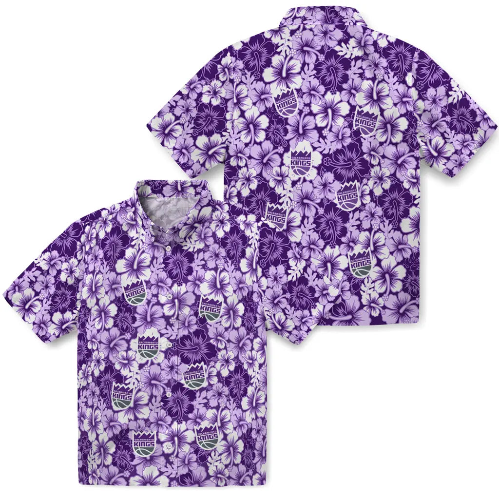Sacramento Kings Hawaiian Shirt - Hibiscus Blooms | Hula Hawaiian Shirts