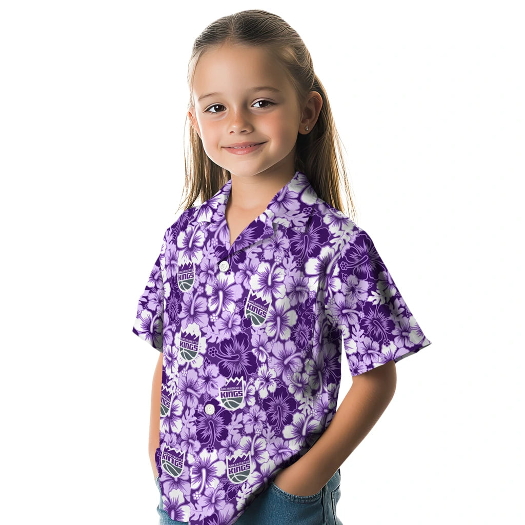 Sacramento Kings Hawaiian Shirt - Hibiscus Blooms | Hula Hawaiian Shirts