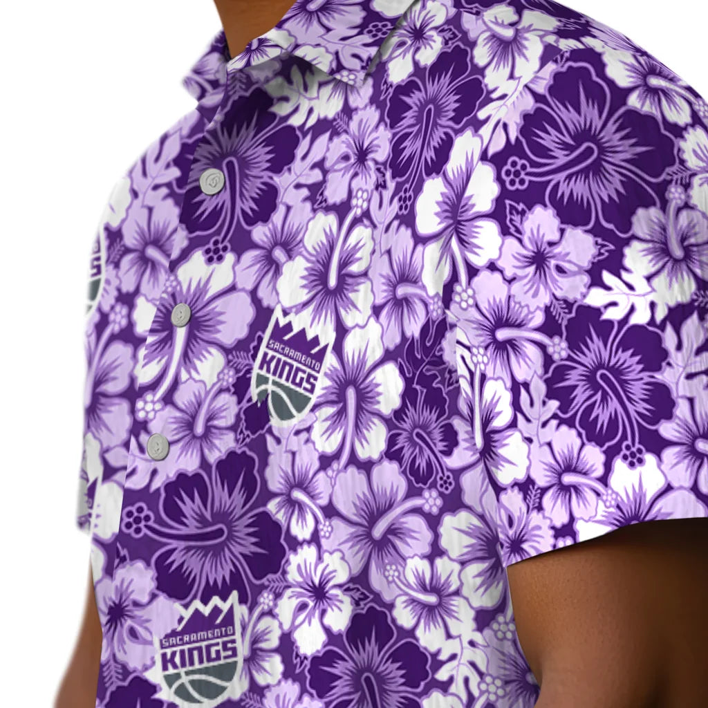 Sacramento Kings Hawaiian Shirt - Hibiscus Blooms | Hula Hawaiian Shirts