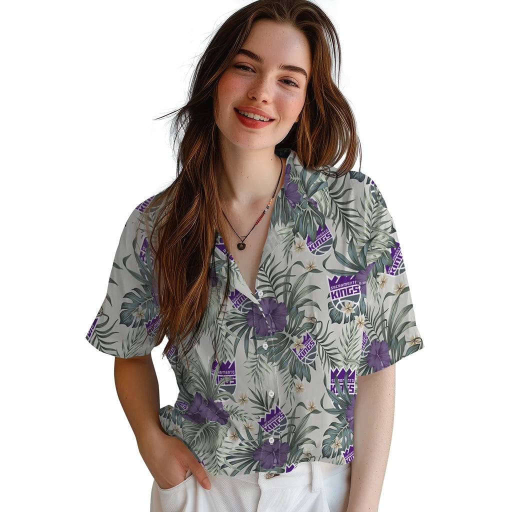 Sacramento Kings Hawaiian Shirt - Hibiscus Designs | Hula Hawaiian Shirts