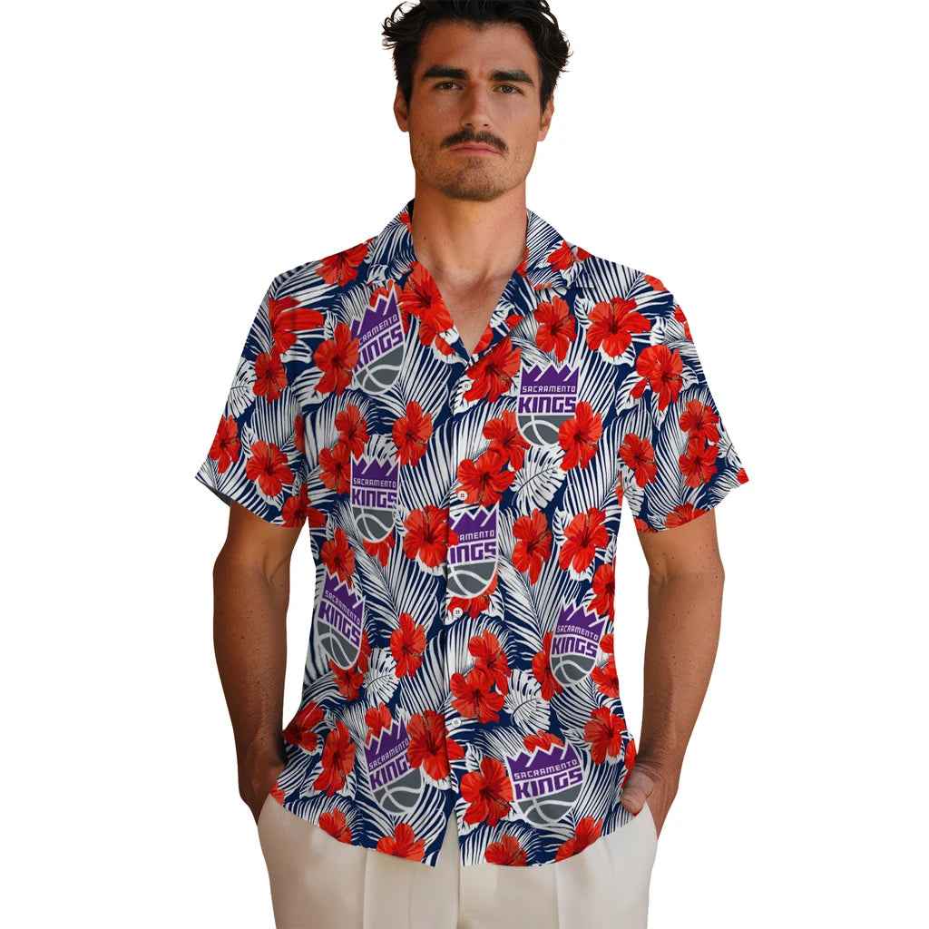 Sacramento Kings Hawaiian Shirt - Hibiscus Fiesta | Hula Hawaiian Shirts