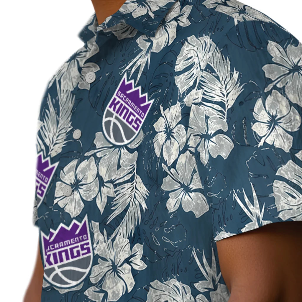 Sacramento Kings Hawaiian Shirt - Hibiscus Flowers | Hula Hawaiian Shirts