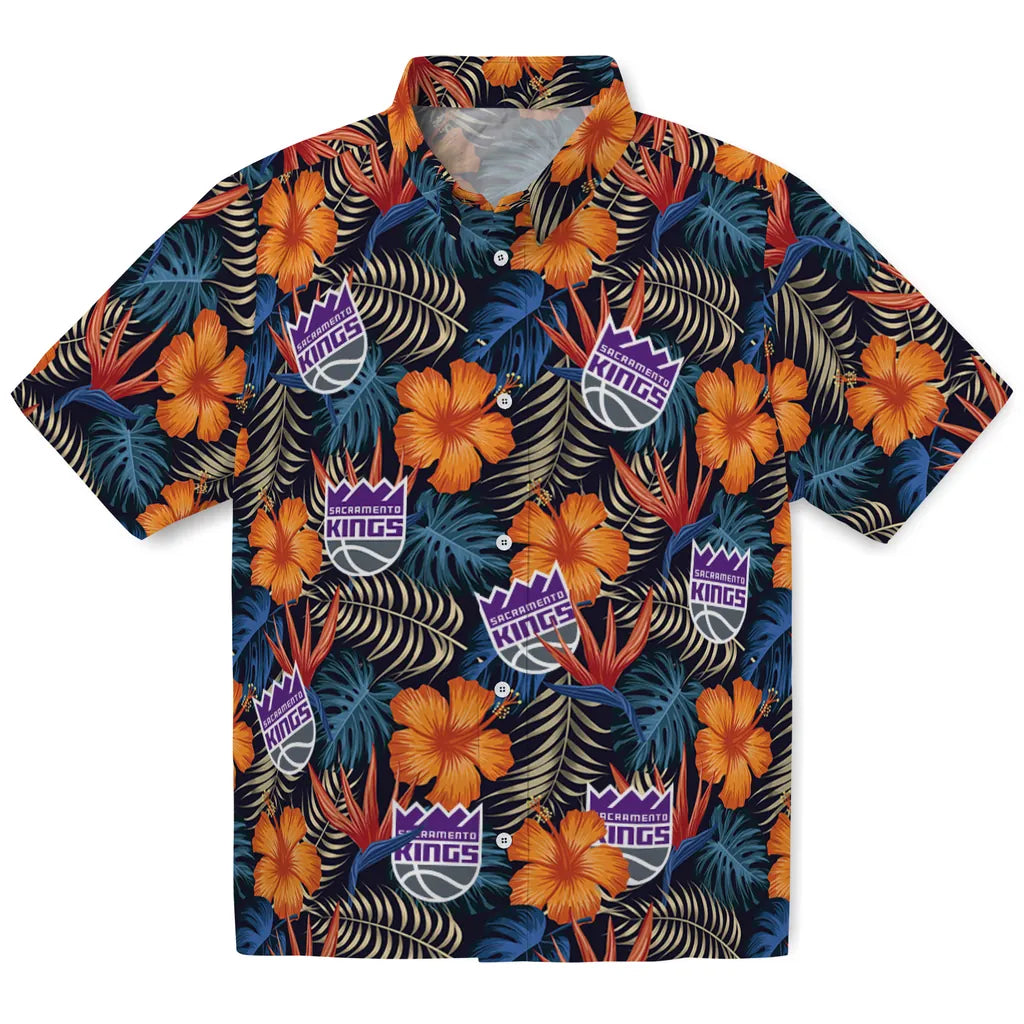 Sacramento Kings Hawaiian Shirt - Hibiscus Foliage | Hula Hawaiian Shirts