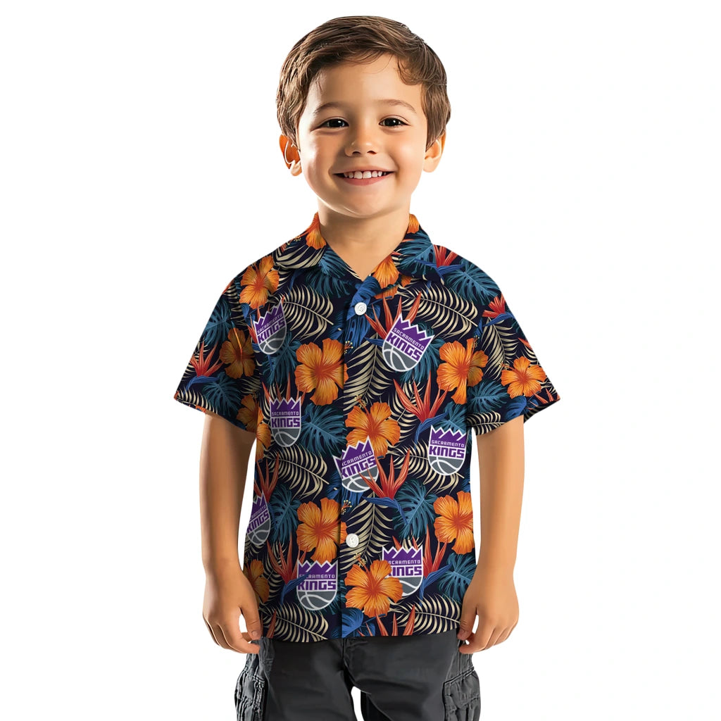 Sacramento Kings Hawaiian Shirt - Hibiscus Foliage | Hula Hawaiian Shirts