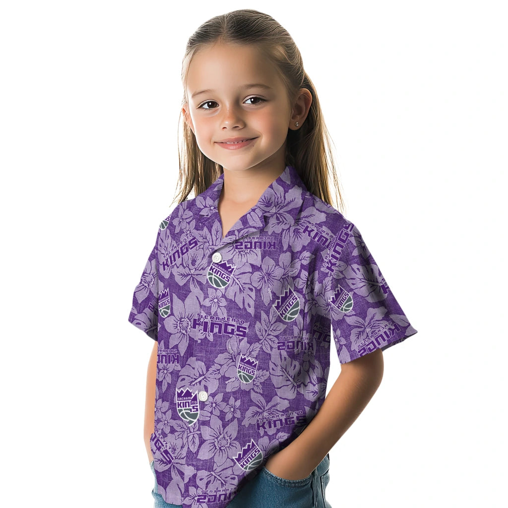 Sacramento Kings Hawaiian Shirt - Hibiscus Oasis | Hula Hawaiian Shirts