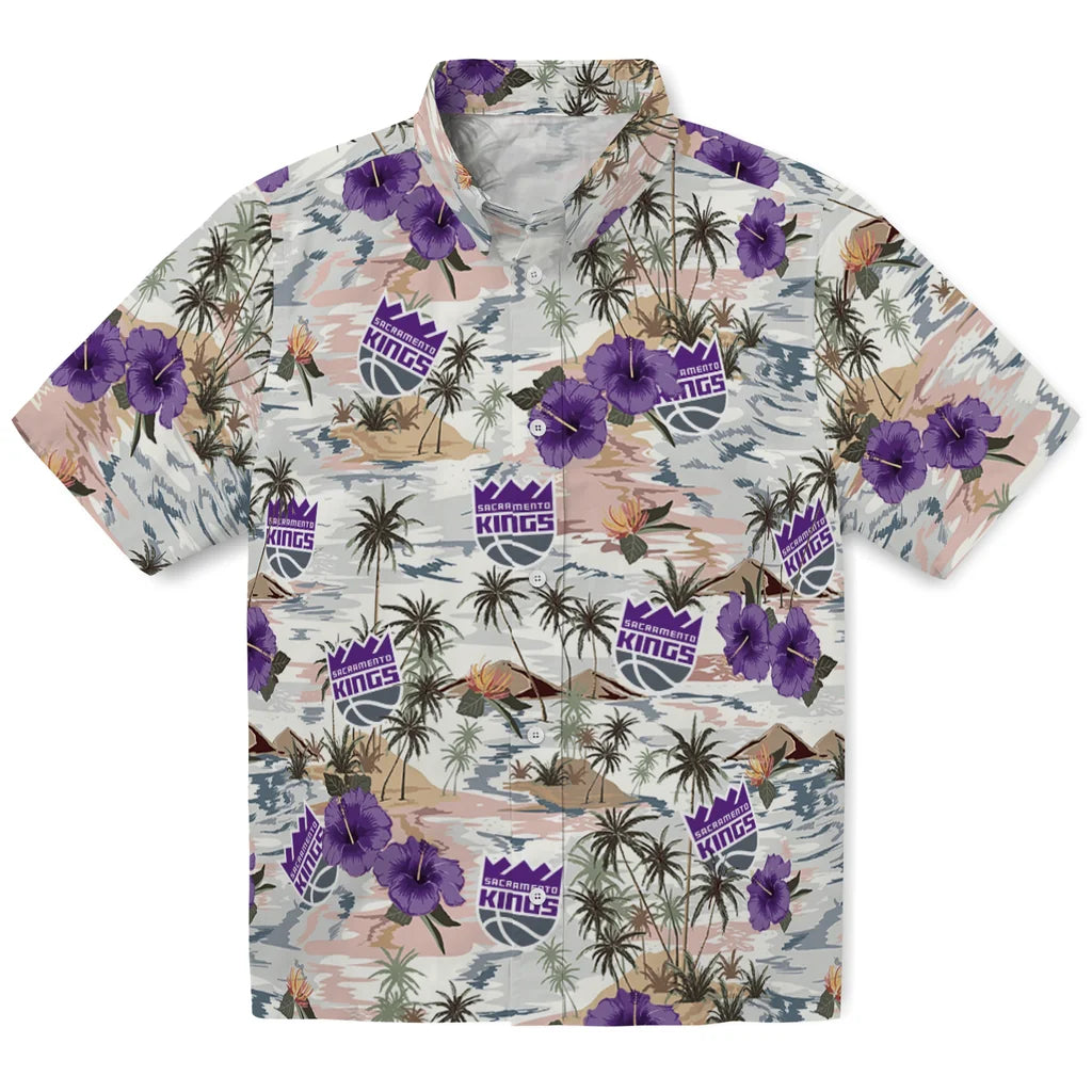 Sacramento Kings Hawaiian Shirt - Hibiscus Seaside | Hula Hawaiian Shirts