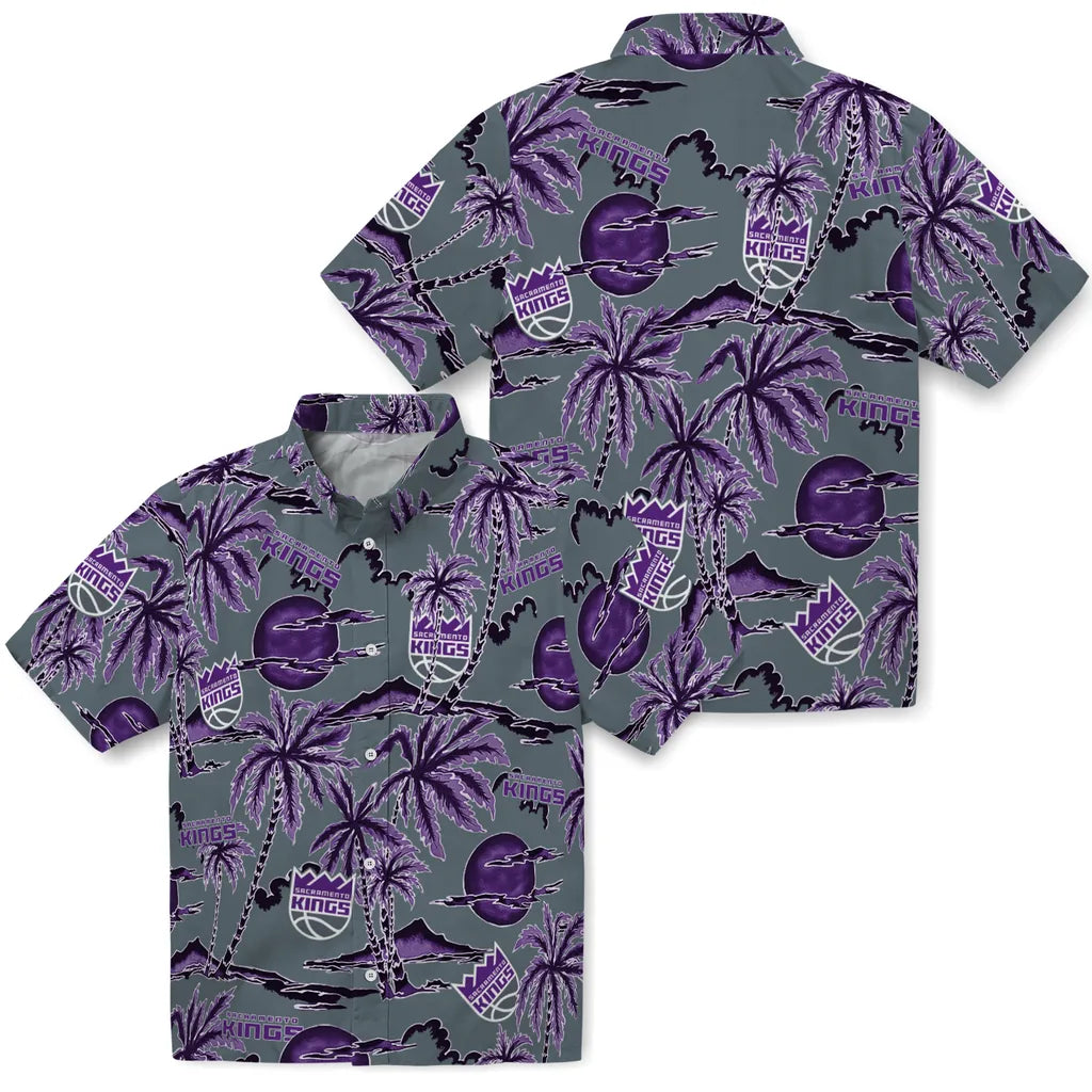 Sacramento Kings Hawaiian Shirt - Palm Sunset | Hula Hawaiian Shirts