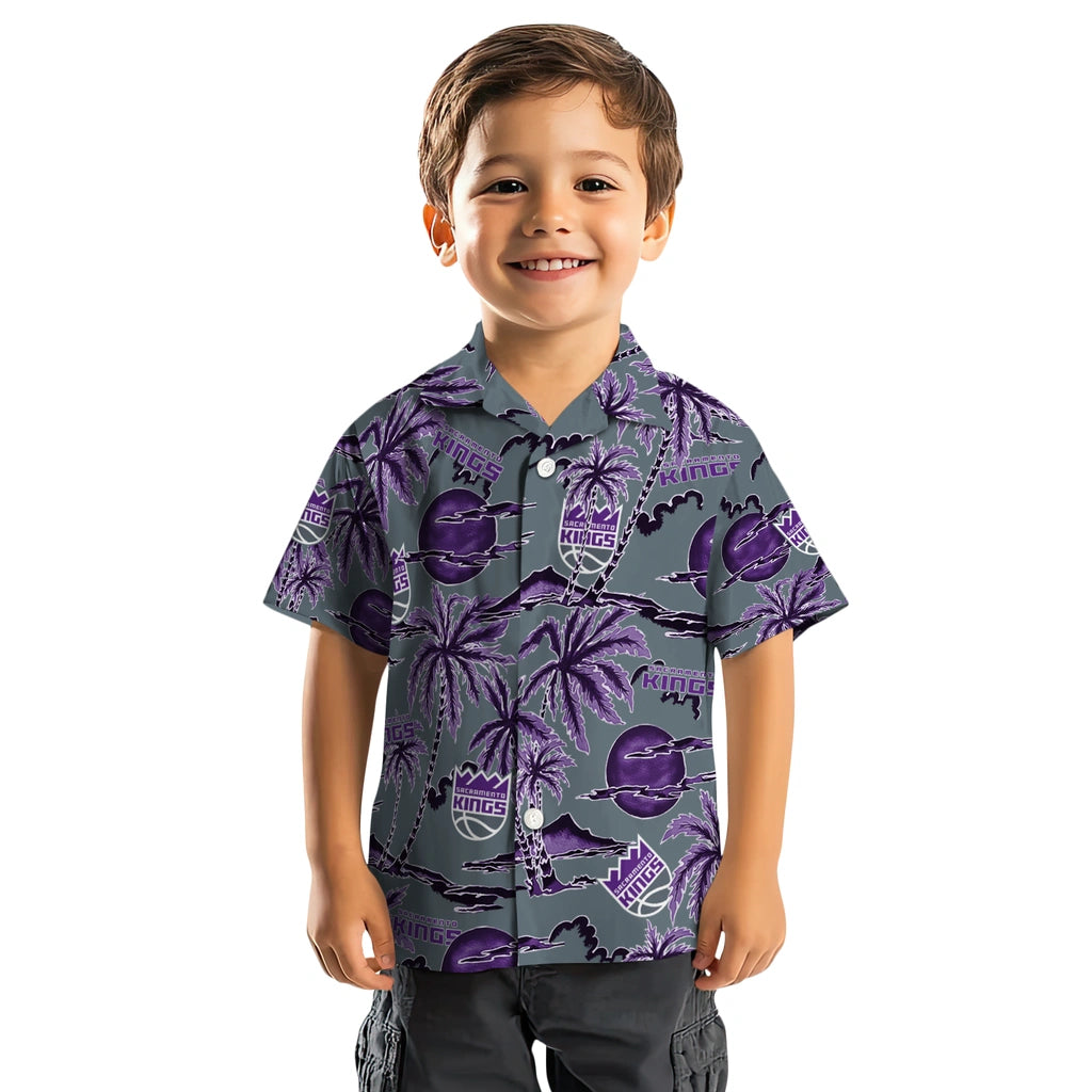 Sacramento Kings Hawaiian Shirt - Palm Sunset | Hula Hawaiian Shirts