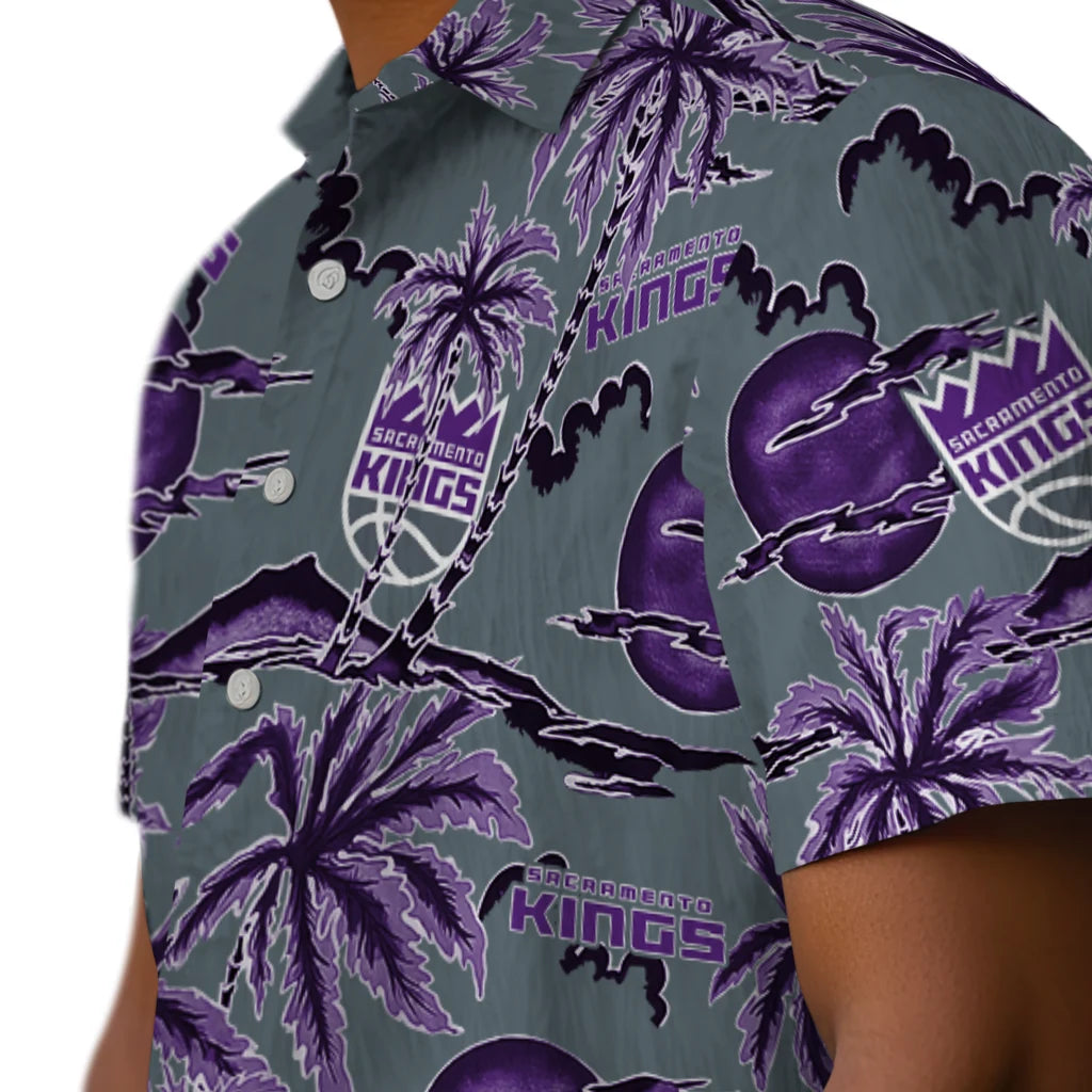 Sacramento Kings Hawaiian Shirt - Palm Sunset | Hula Hawaiian Shirts