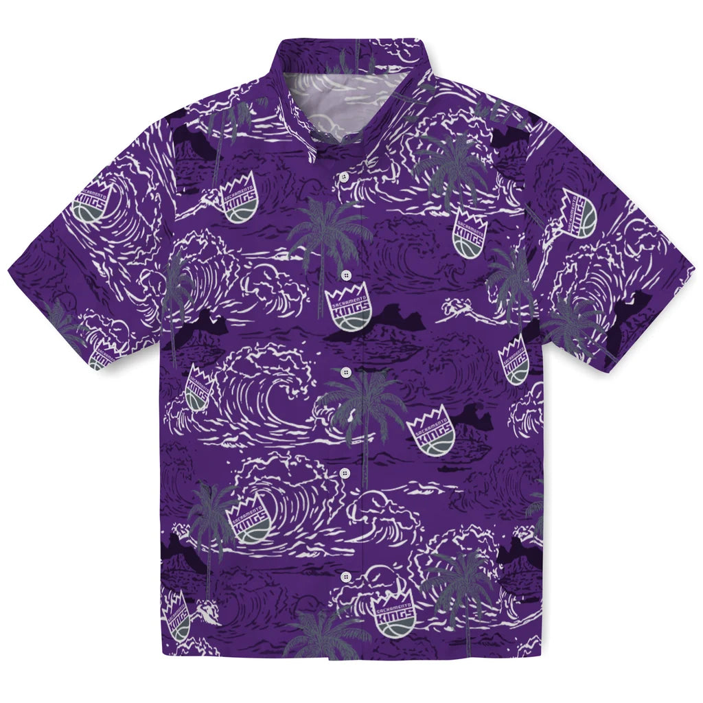 Sacramento Kings Hawaiian Shirt - Wave Palm | Hula Hawaiian Shirts