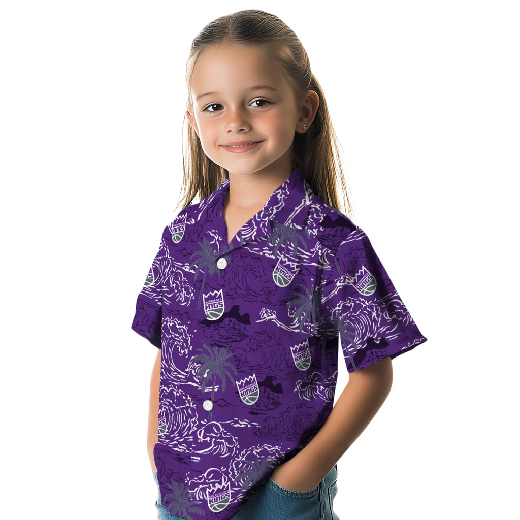 Sacramento Kings Hawaiian Shirt - Wave Palm | Hula Hawaiian Shirts