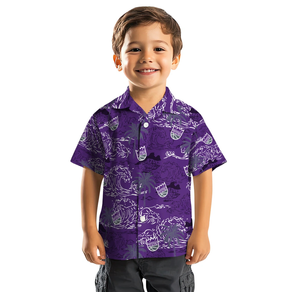 Sacramento Kings Hawaiian Shirt - Wave Palm | Hula Hawaiian Shirts
