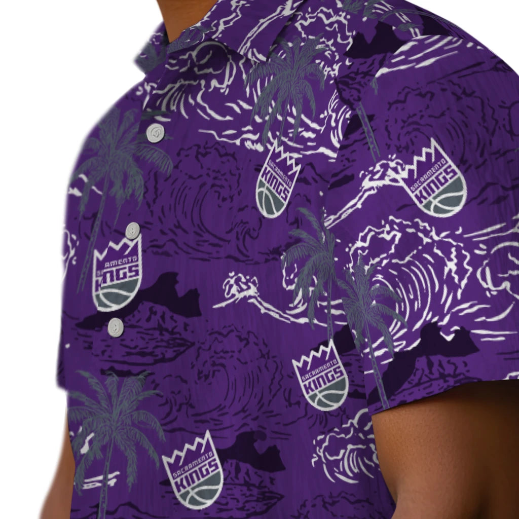 Sacramento Kings Hawaiian Shirt - Wave Palm | Hula Hawaiian Shirts