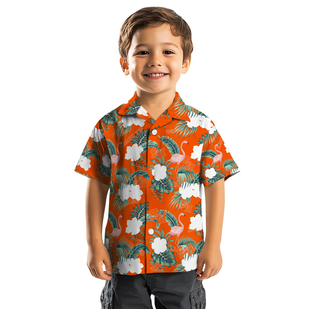 Sam Houston Bearkats Hawaiian Shirt - Flamingo and Hibiscus | Hula Hawaiian Shirts