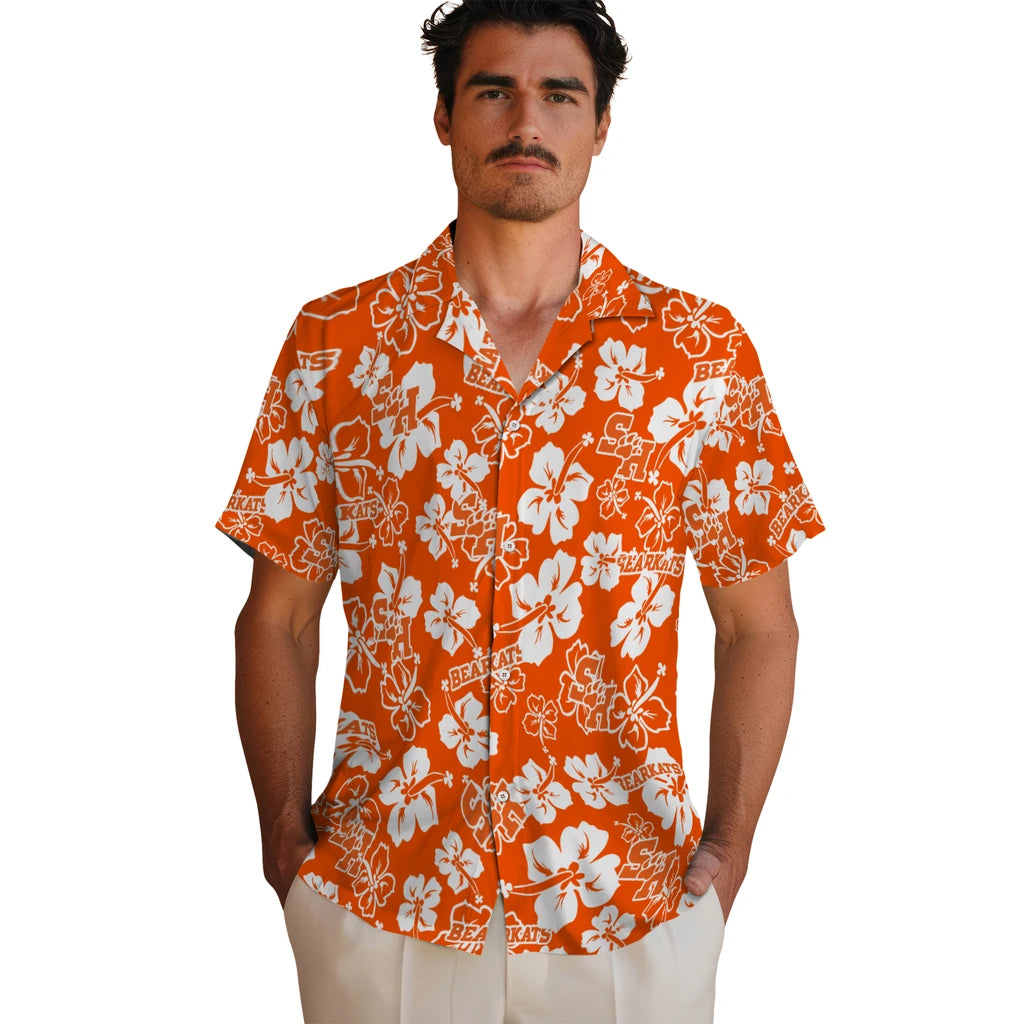 Sam Houston Bearkats Hawaiian Shirt - Hibiscus Flower Design | Hula Hawaiian Shirts
