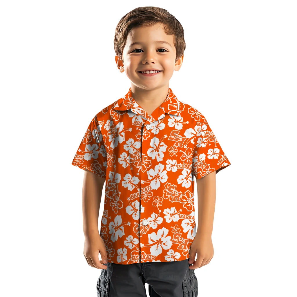 Sam Houston Bearkats Hawaiian Shirt - Hibiscus Flower Design | Hula Hawaiian Shirts