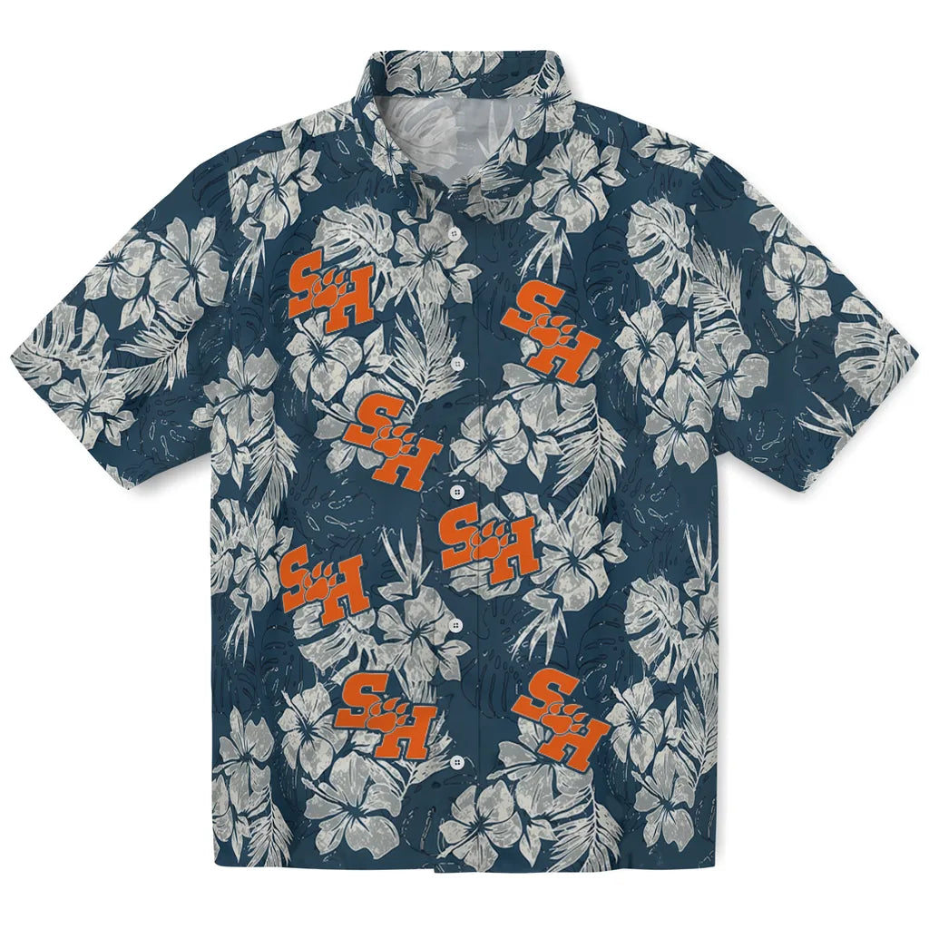 Sam Houston Bearkats Hawaiian Shirt - Hibiscus Flowers | Hula Hawaiian Shirts