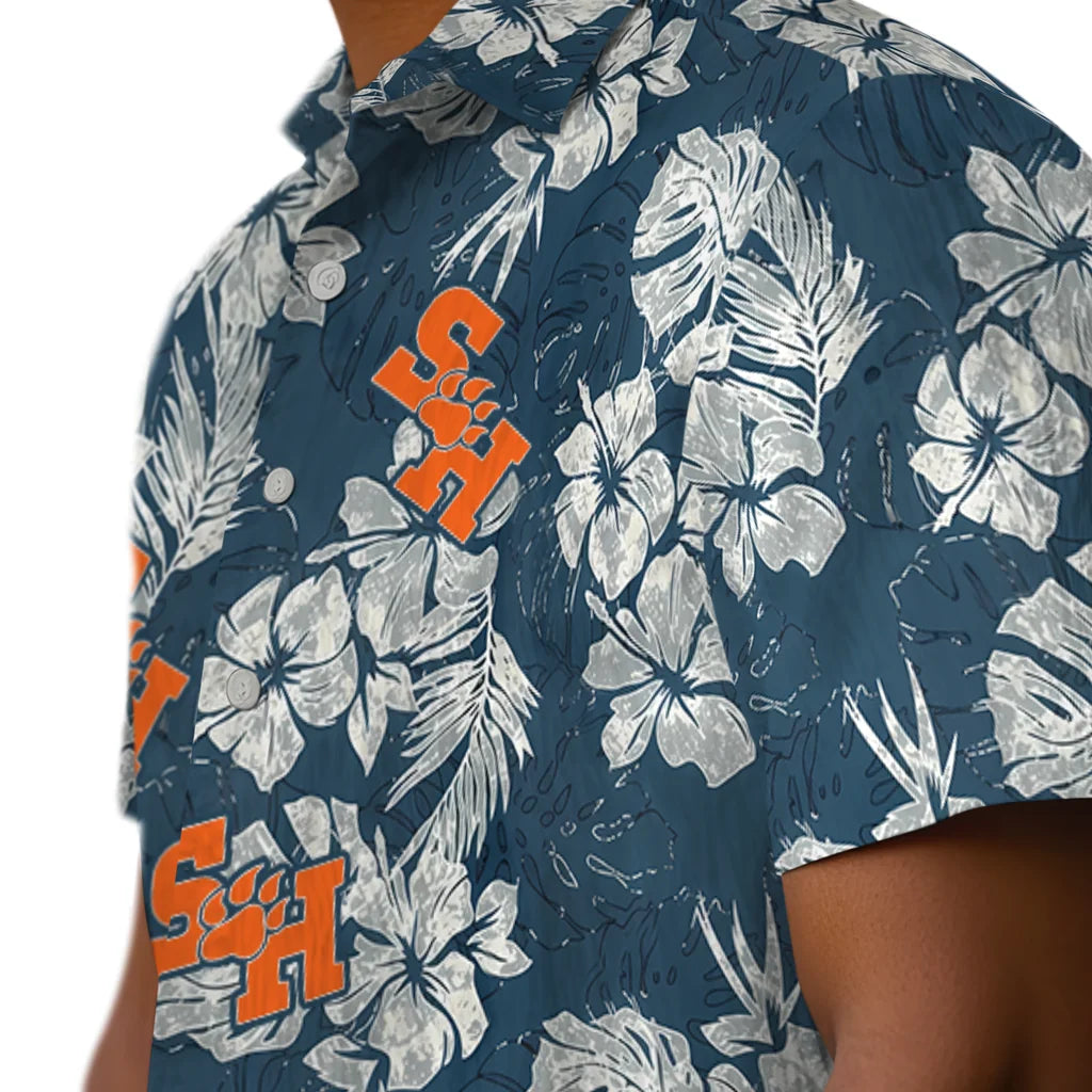 Sam Houston Bearkats Hawaiian Shirt - Hibiscus Flowers | Hula Hawaiian Shirts