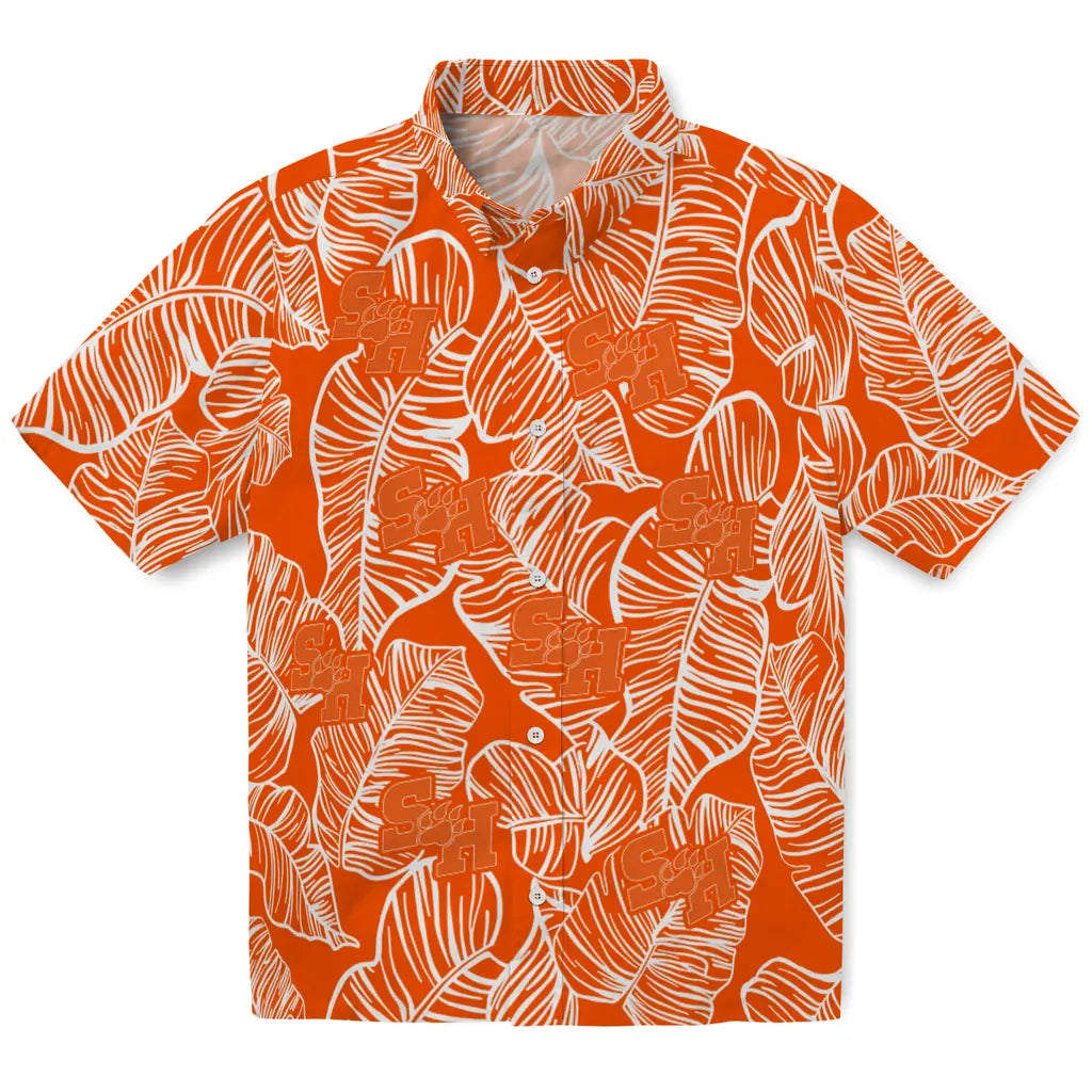Sam Houston Bearkats Hawaiian Shirt - Leaf Outline | Hula Hawaiian Shirts