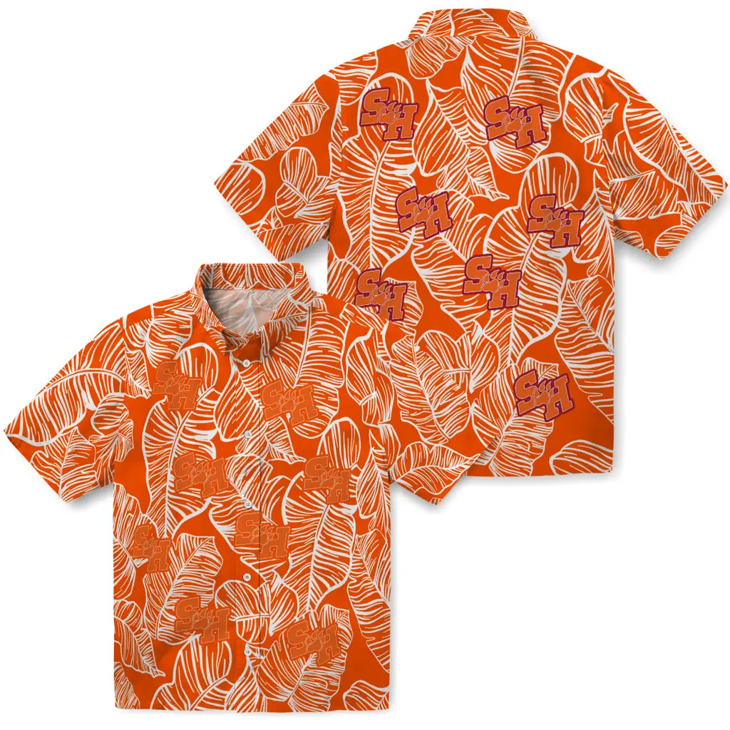 Sam Houston Bearkats Hawaiian Shirt - Leaf Outline | Hula Hawaiian Shirts