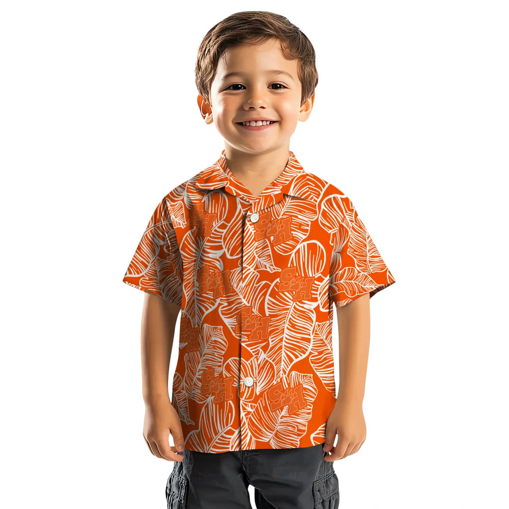 Sam Houston Bearkats Hawaiian Shirt - Leaf Outline | Hula Hawaiian Shirts