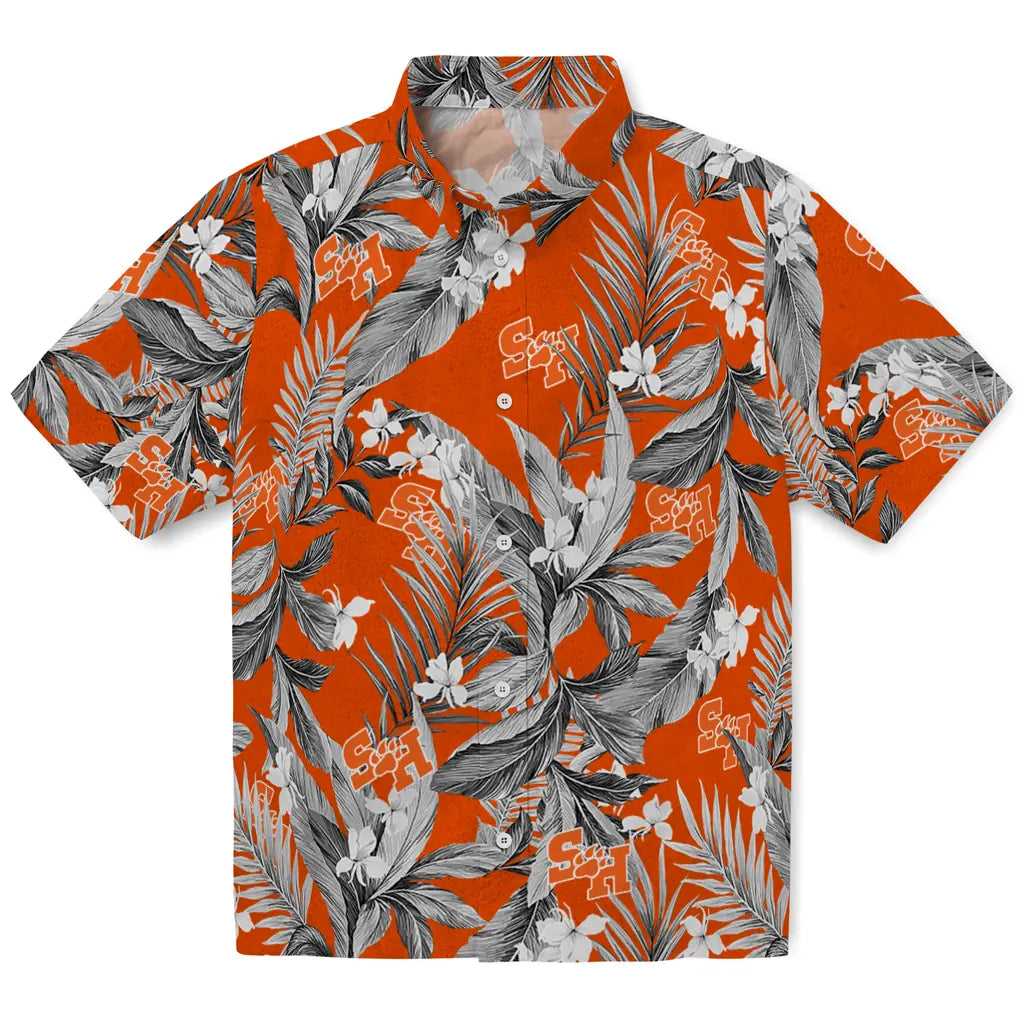 Sam Houston Bearkats Hawaiian Shirt - Palm Leaves | Hula Hawaiian Shirts