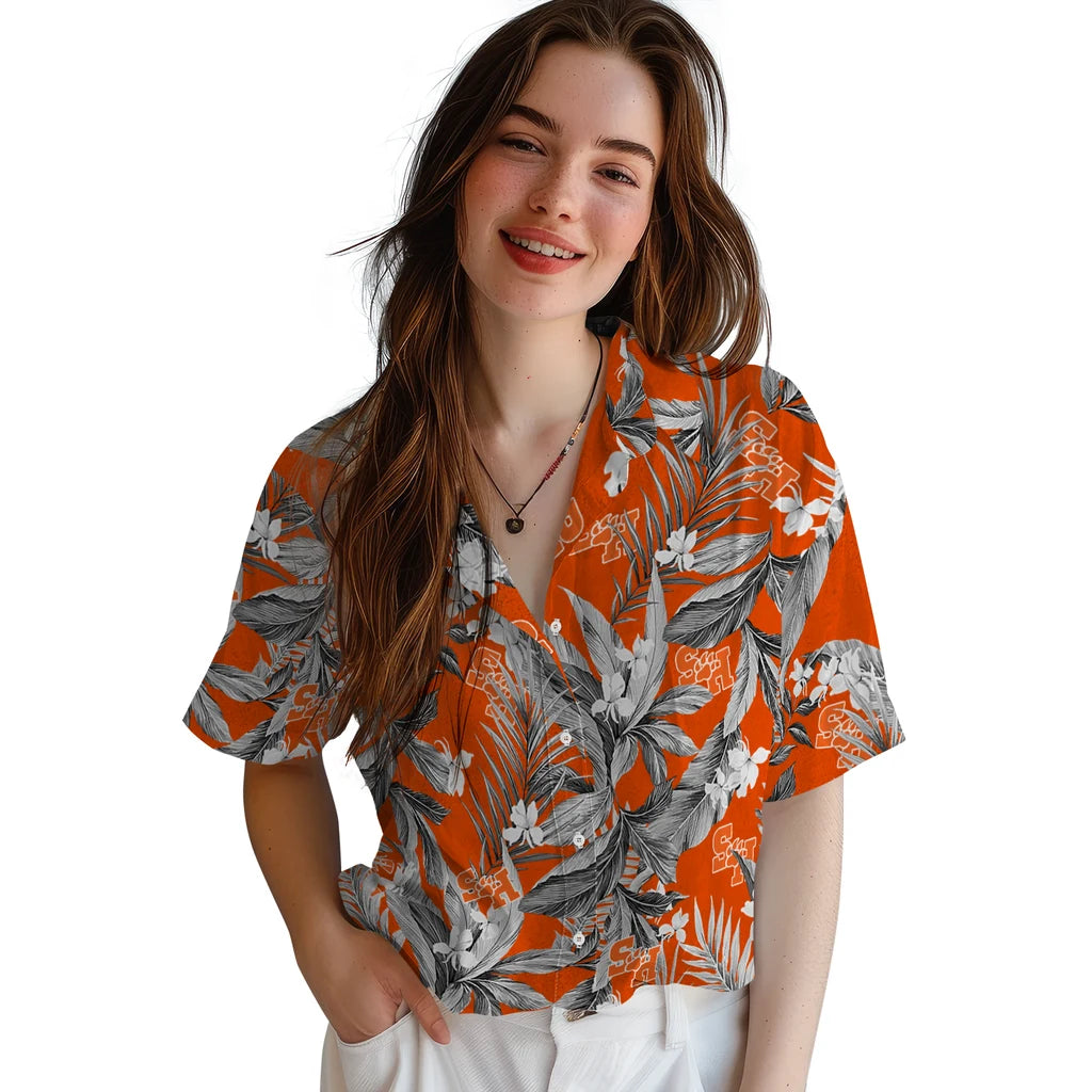 Sam Houston Bearkats Hawaiian Shirt - Palm Leaves | Hula Hawaiian Shirts