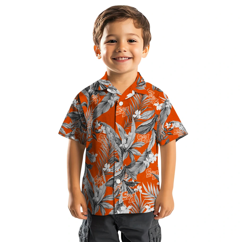 Sam Houston Bearkats Hawaiian Shirt - Palm Leaves | Hula Hawaiian Shirts