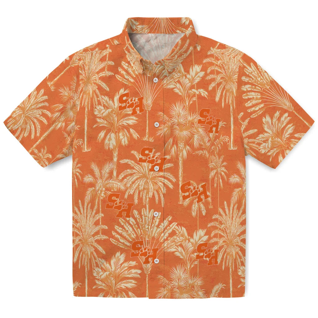 Sam Houston Bearkats Hawaiian Shirt - Vintage Palm Tree | Hula Hawaiian Shirts