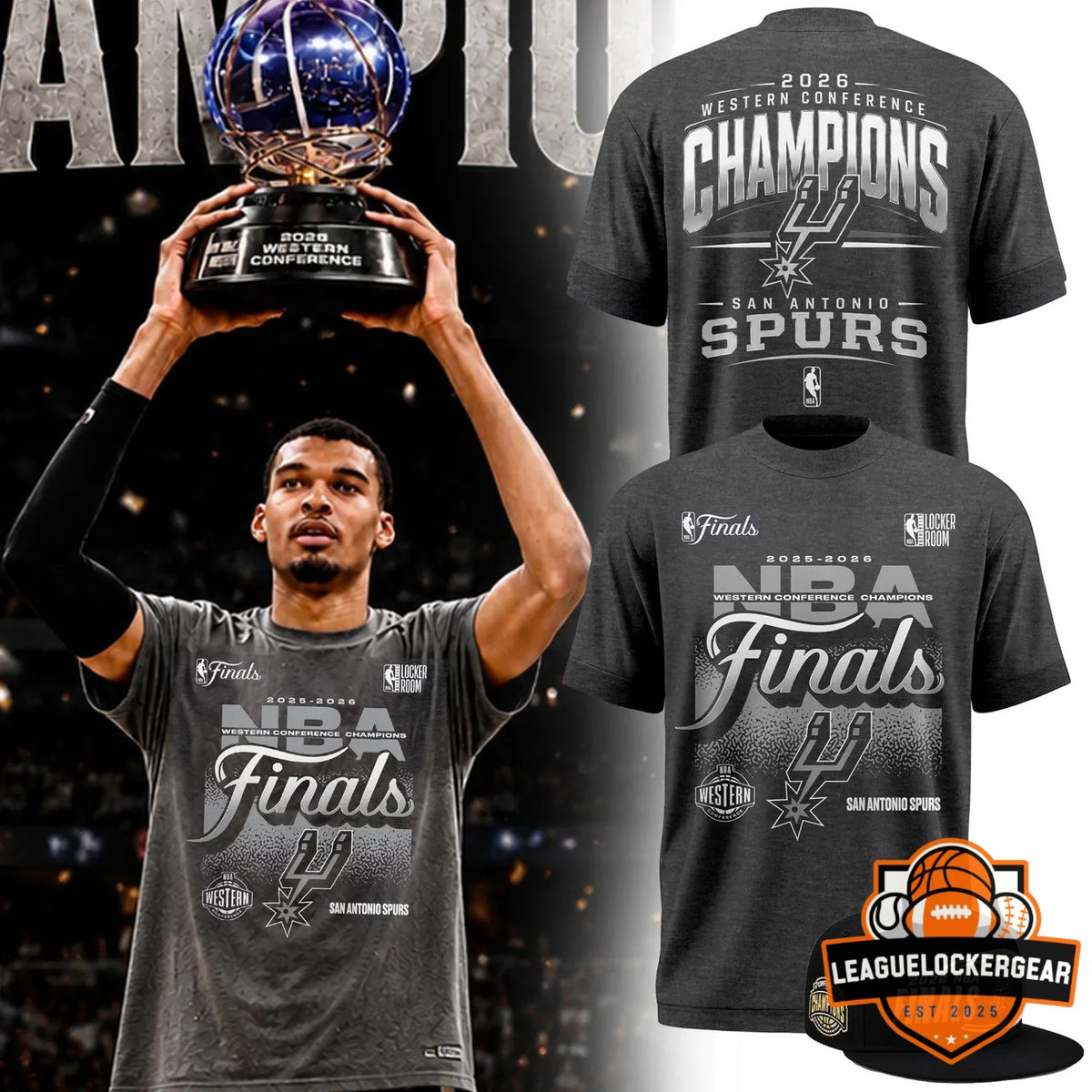 San Antonio Spurs 2025-2026 NBA Finals Western Conference Champions T-Shirt - LeagueLockerGear