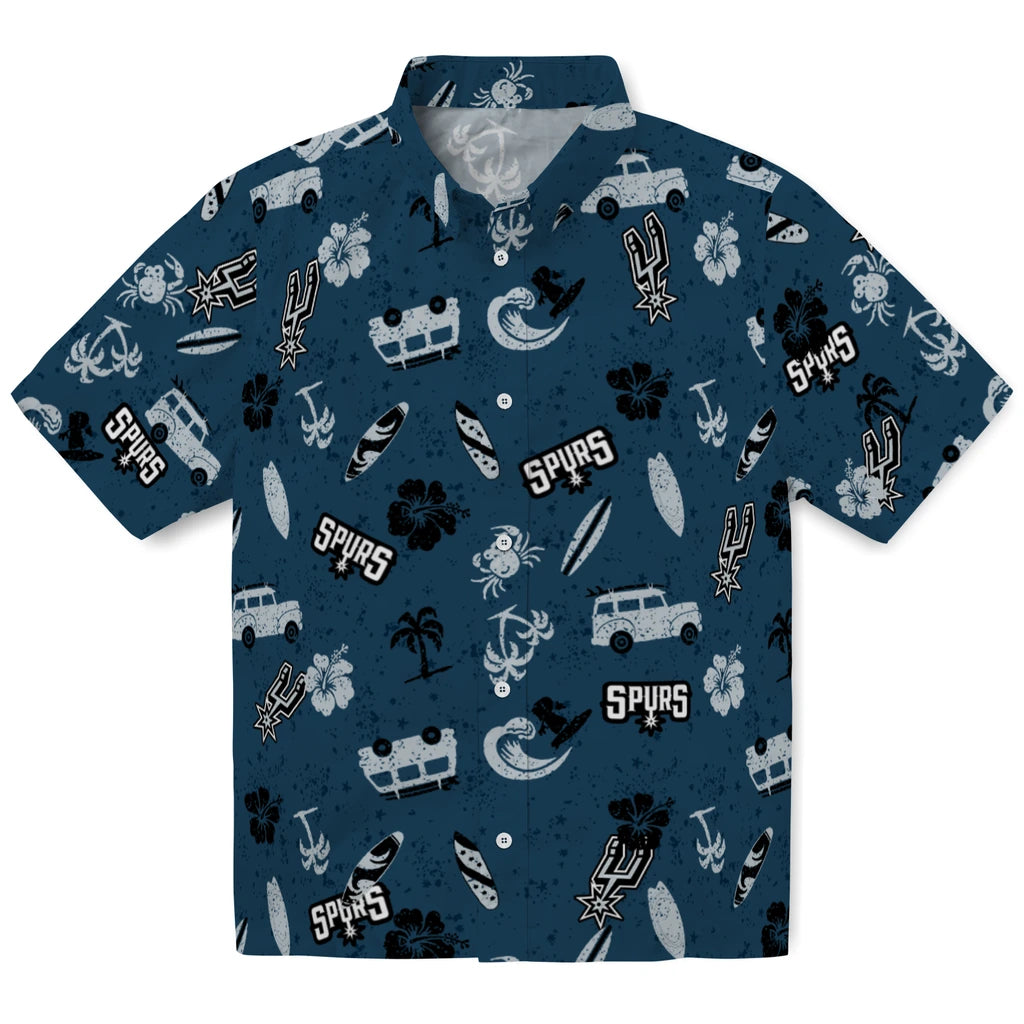 San Antonio Spurs Hawaiian Shirt - Beach Vibe | Hula Hawaiian Shirts