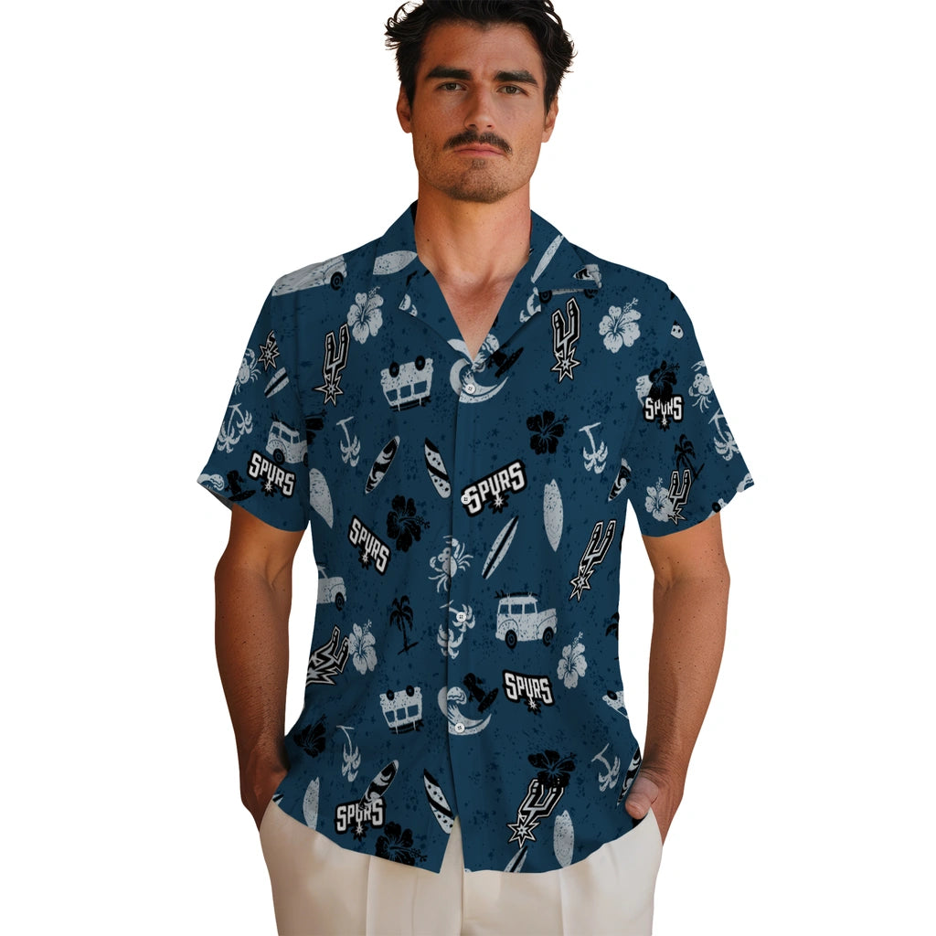 San Antonio Spurs Hawaiian Shirt - Beach Vibe | Hula Hawaiian Shirts