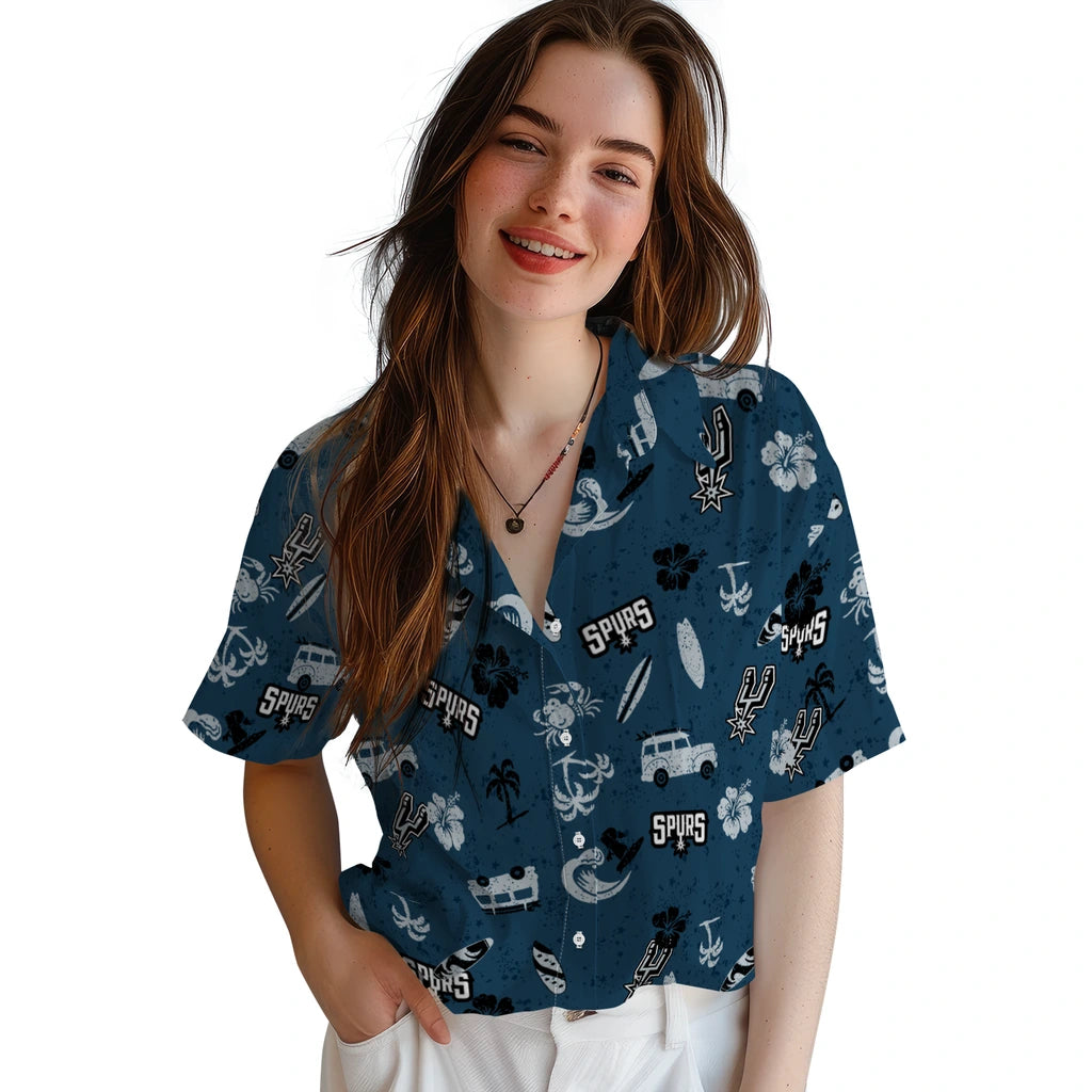 San Antonio Spurs Hawaiian Shirt - Beach Vibe | Hula Hawaiian Shirts