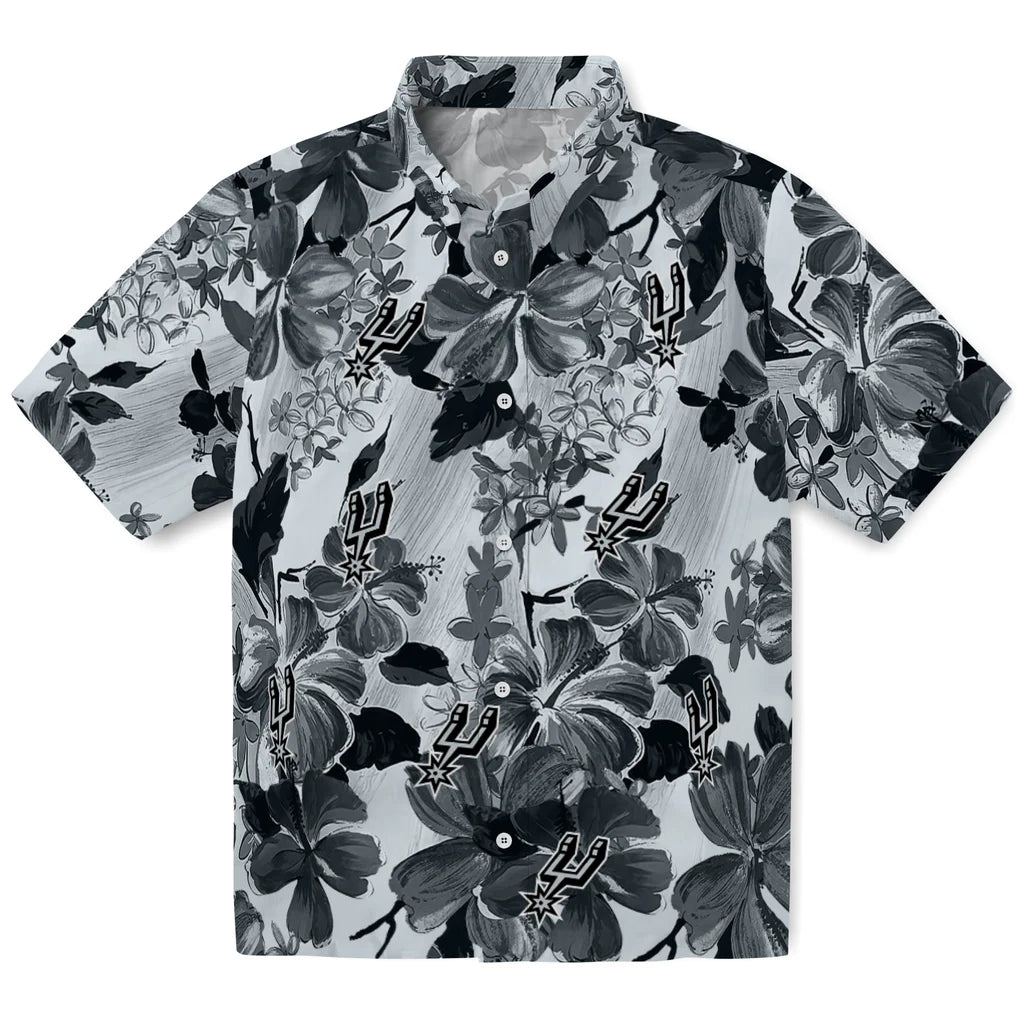 San Antonio Spurs Hawaiian Shirt - Hibiscus Arrangement | Hula Hawaiian Shirts
