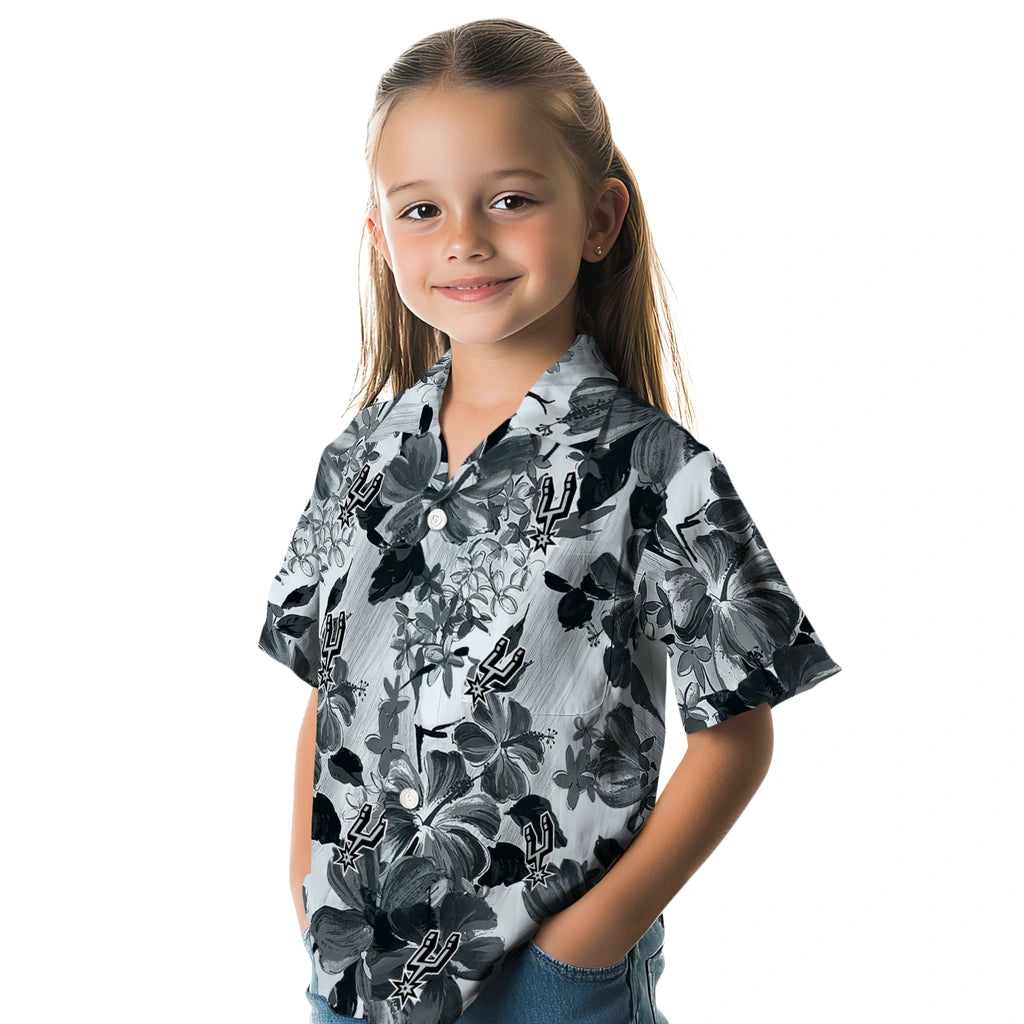 San Antonio Spurs Hawaiian Shirt - Hibiscus Arrangement | Hula Hawaiian Shirts