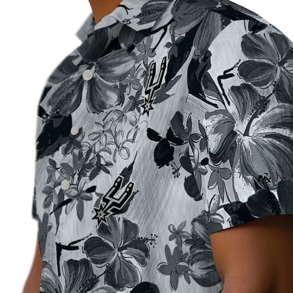 San Antonio Spurs Hawaiian Shirt - Hibiscus Arrangement | Hula Hawaiian Shirts