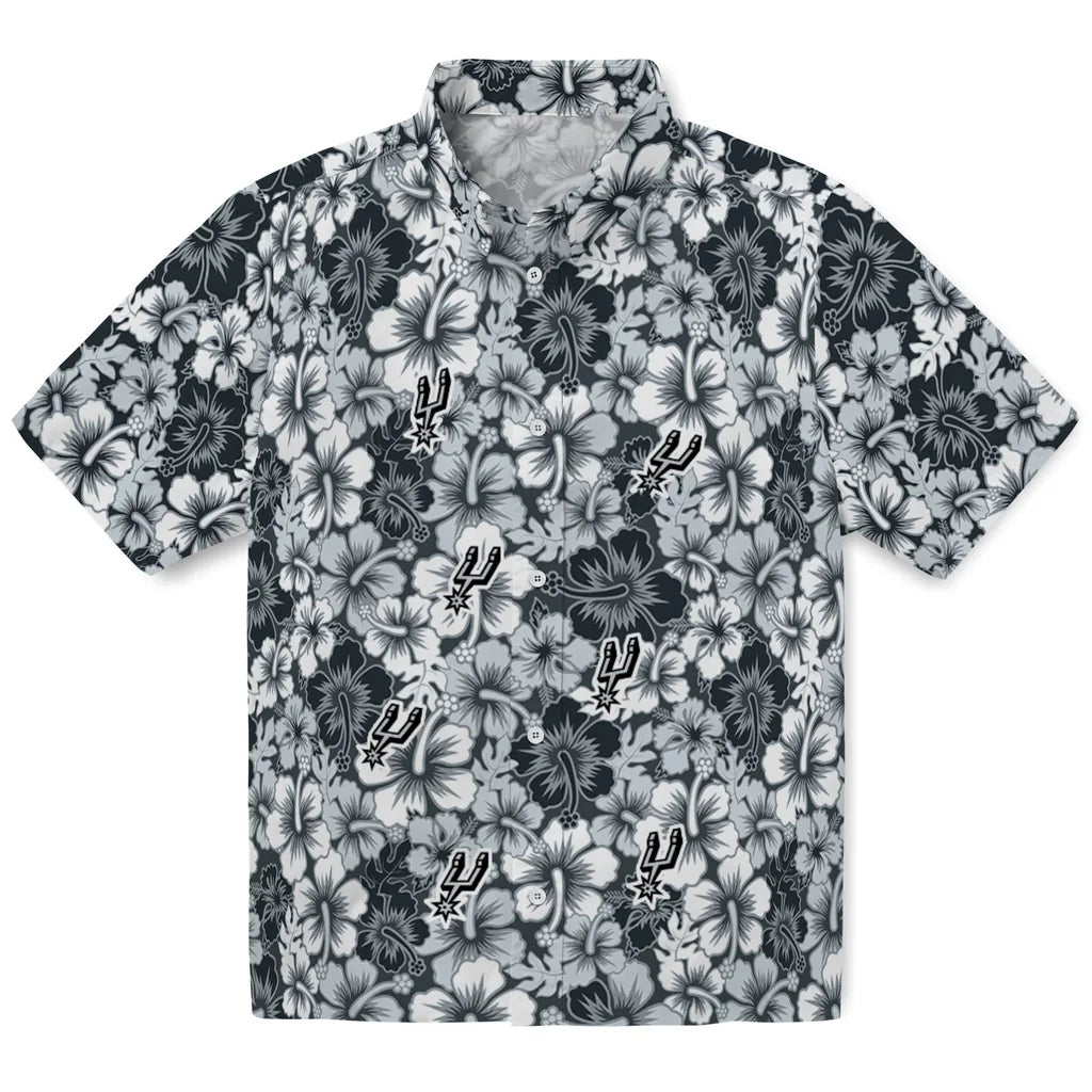 San Antonio Spurs Hawaiian Shirt - Hibiscus Blooms | Hula Hawaiian Shirts