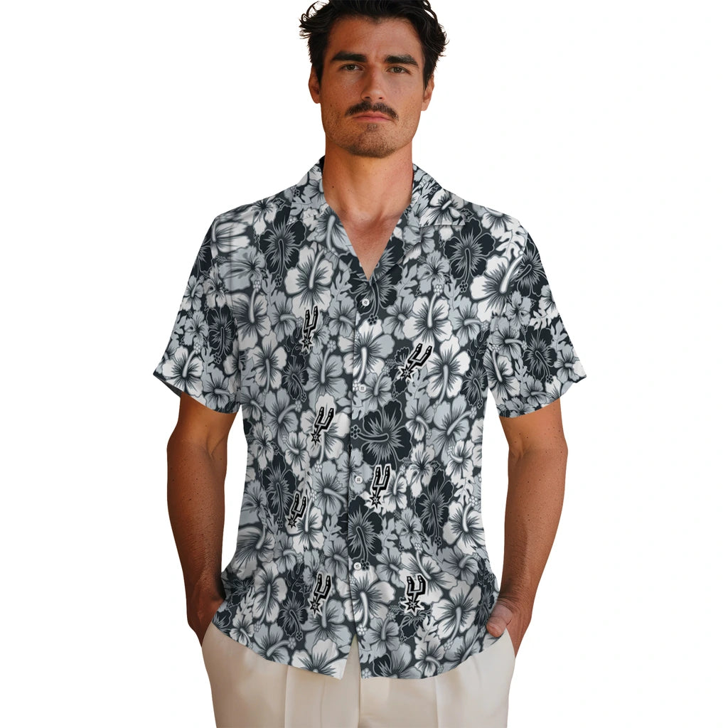 San Antonio Spurs Hawaiian Shirt - Hibiscus Blooms | Hula Hawaiian Shirts